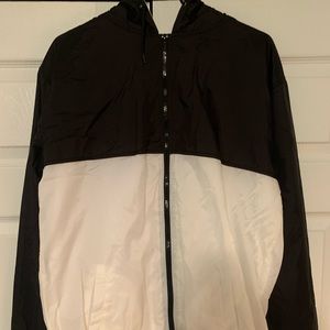 Black and white windbreaker